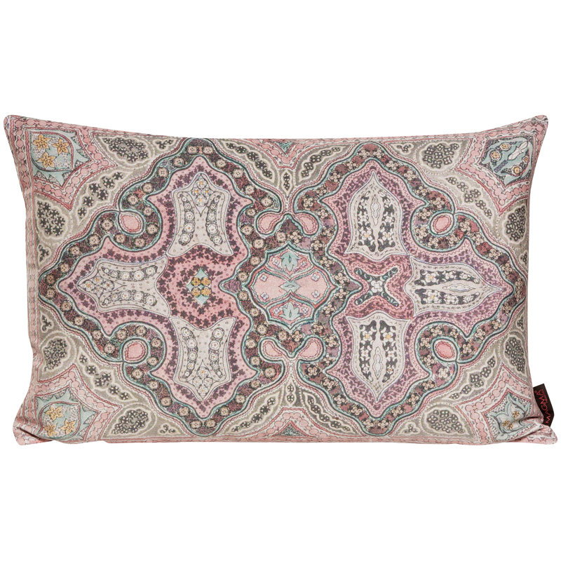 Coussin lombaire en coton Pradesh, Rose, 16 po x 24 po
