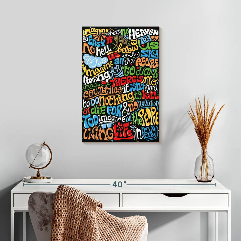 Tergel Imagine Quote, 24" H x 16" W