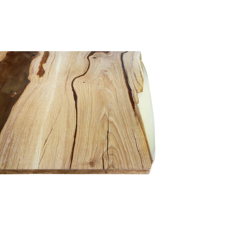 Ivalee Solid Wood Top Metal Base Dining Table