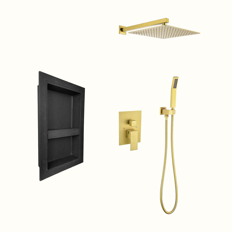 Complete Shower System, Brushed Gold