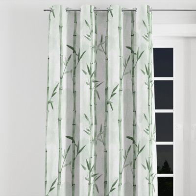 Rideaux de fenêtre Country Farmhouse - Rideau à œillets en bambou doux floral - 1 panneau