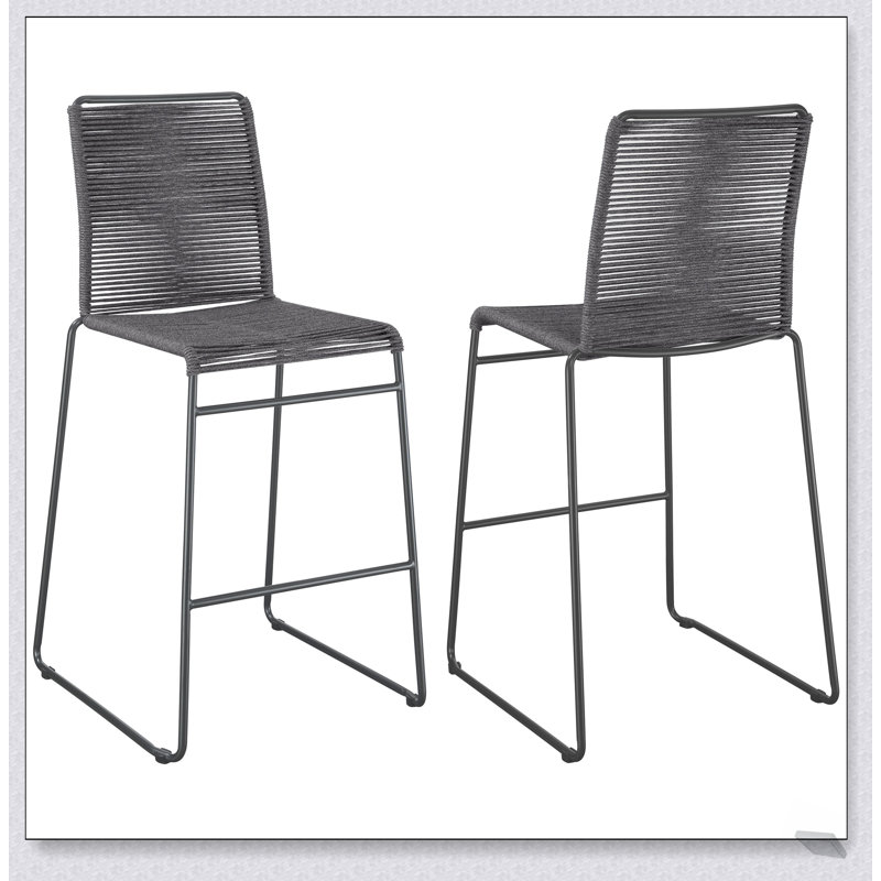 Ensemble de chaises de bar en métal tissé Jerome