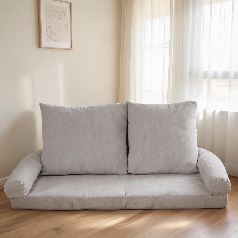 Sleek Convertible Silhouette 18 Position Adjustable Single Lazy Fold-Out Sofa Bed White-Toned Metal Frame, White