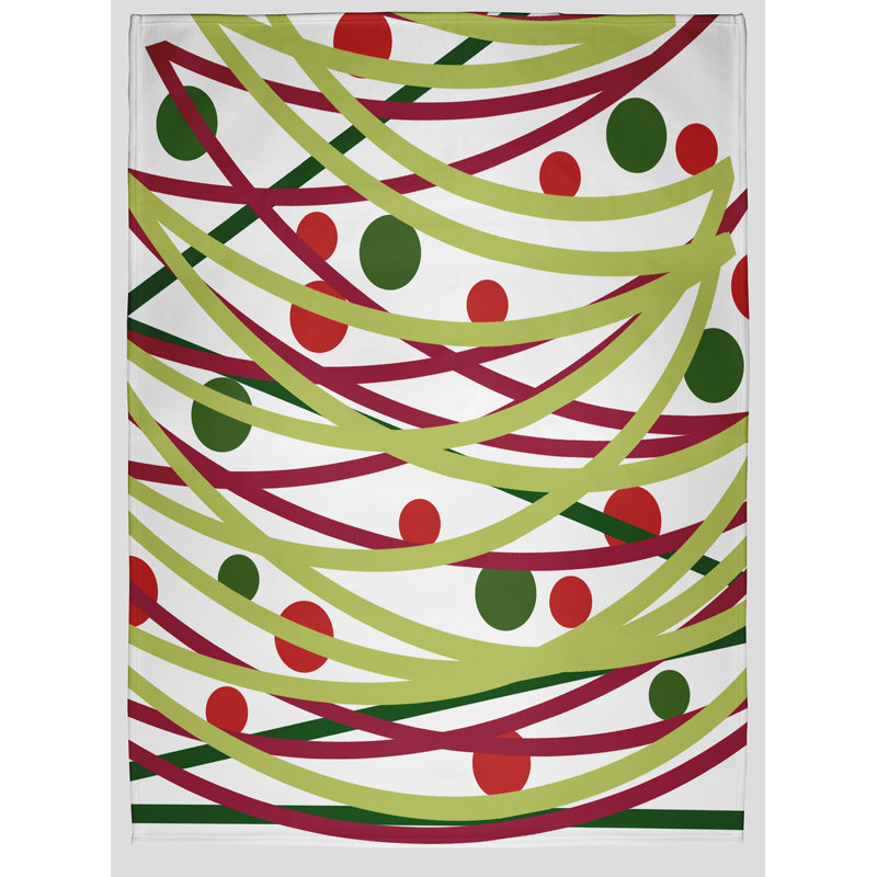 Jeté de Noël 50 "x 60" Doodle Decorations, Vert