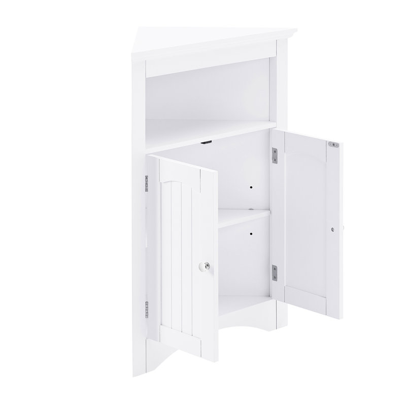 Blanc, armoire de rangement de salle de bain, portes et tablettes, profondeur de 24 po, 26,4 lb, intérieur réglable, coin de plancher facile à entretenir, profondeur de 24 po, conception