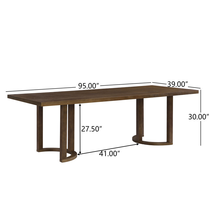 Table de salle à manger Harlan, Noyer, H 30 po x L 95 po x l 39 po