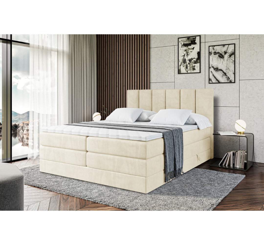 Boxspringbett Aoki mit Topper und Bettkasten