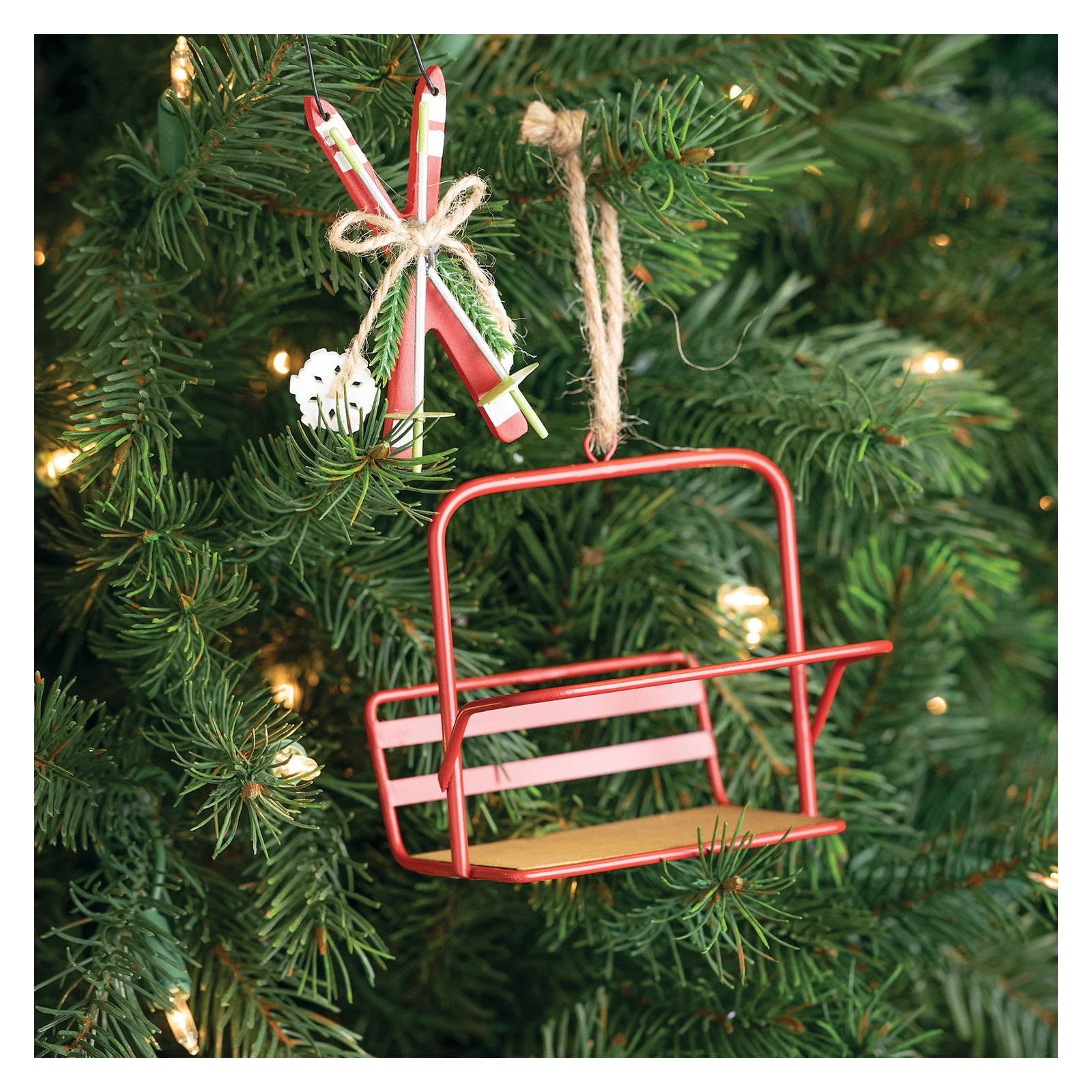Ski Lift Hanging Figurine Ornament