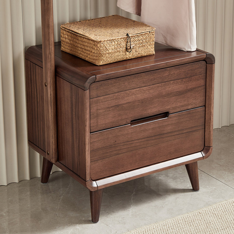 Solid Wood Coat Rack Doubling as Nightstand