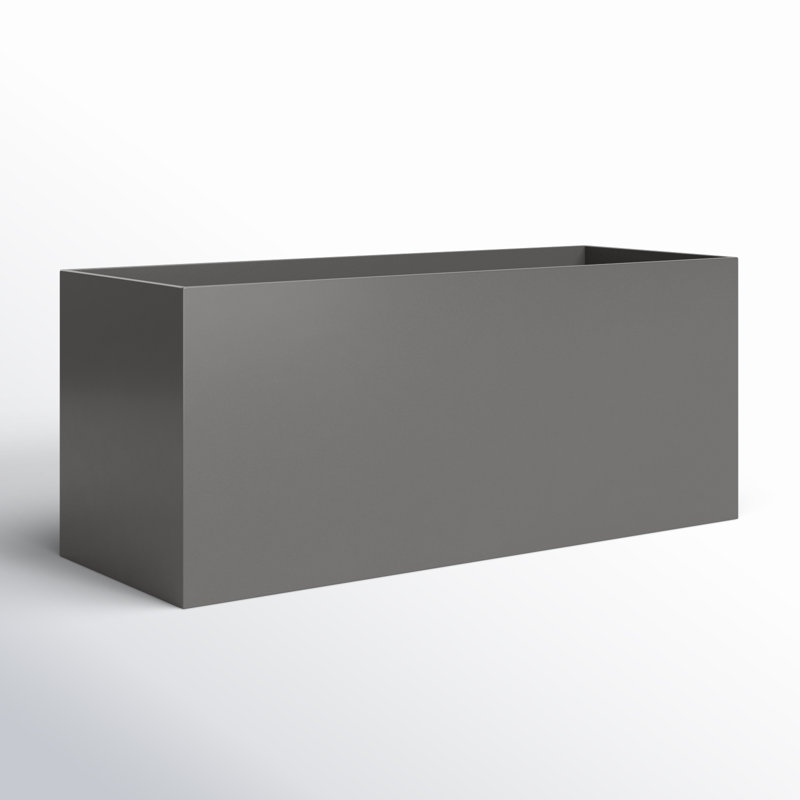 Cogburn Belmont Rectangle Planter Box, Gray, 20" H x 48" W x 18" D