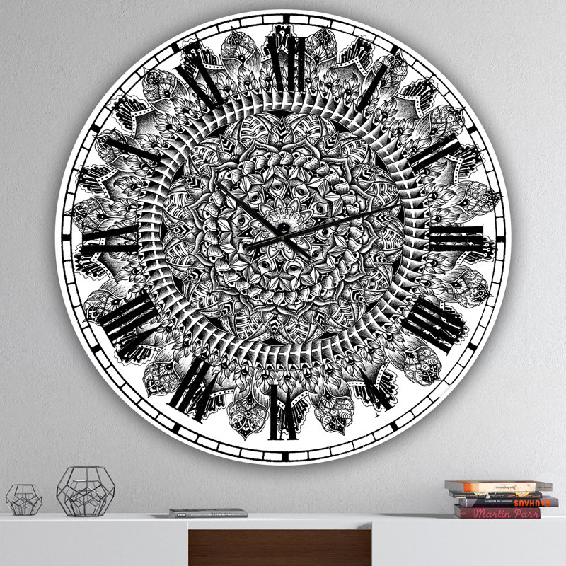 Mandala - grande horloge murale traditionnelle, Moyen