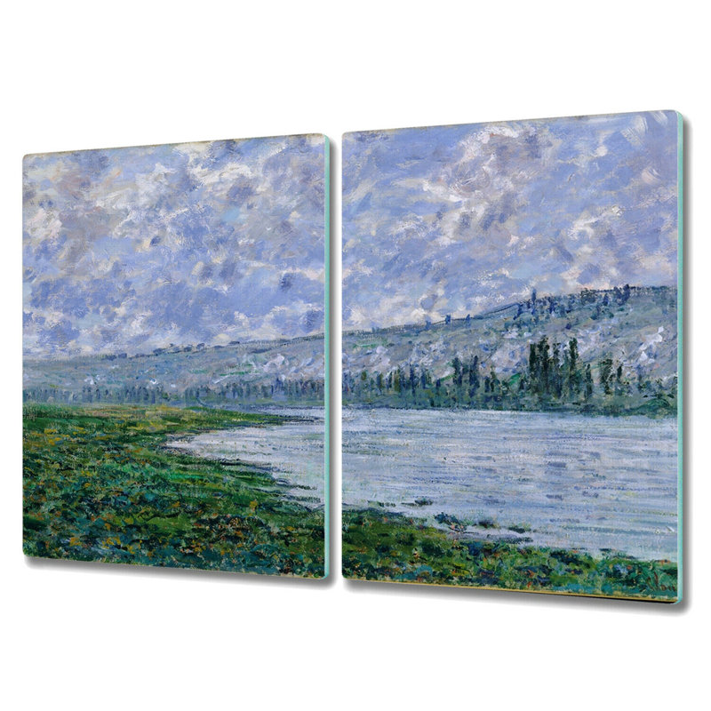 Colombes Tempered Glass Lake Meadow Mountains Chopping Board, 52cm x 30cm