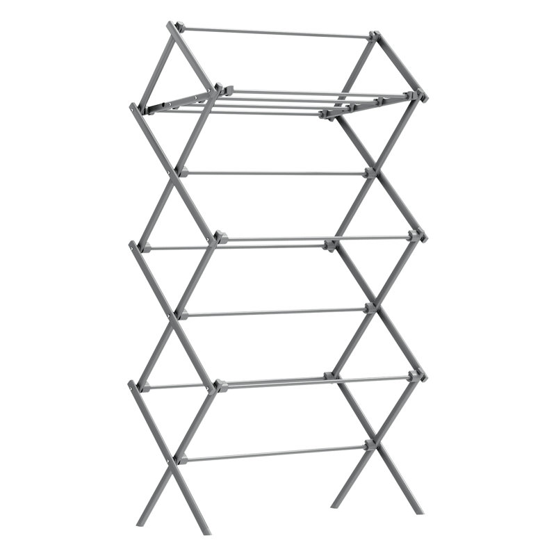 Steel Foldable Accordion Drying Rack, Grey
