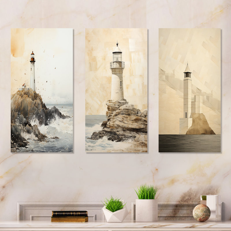 Horizon minimaliste beige clair, Toile tendue, H 28 po x l 36 po