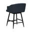 Tabouret de bar pivotant Kazuya bleu orageux en similicuir, hauteur comptoir ou bar-2087984474