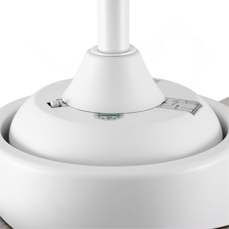 Éclairage de ventilateur de plafond à DEL 44 po avec pales en ABS blanc