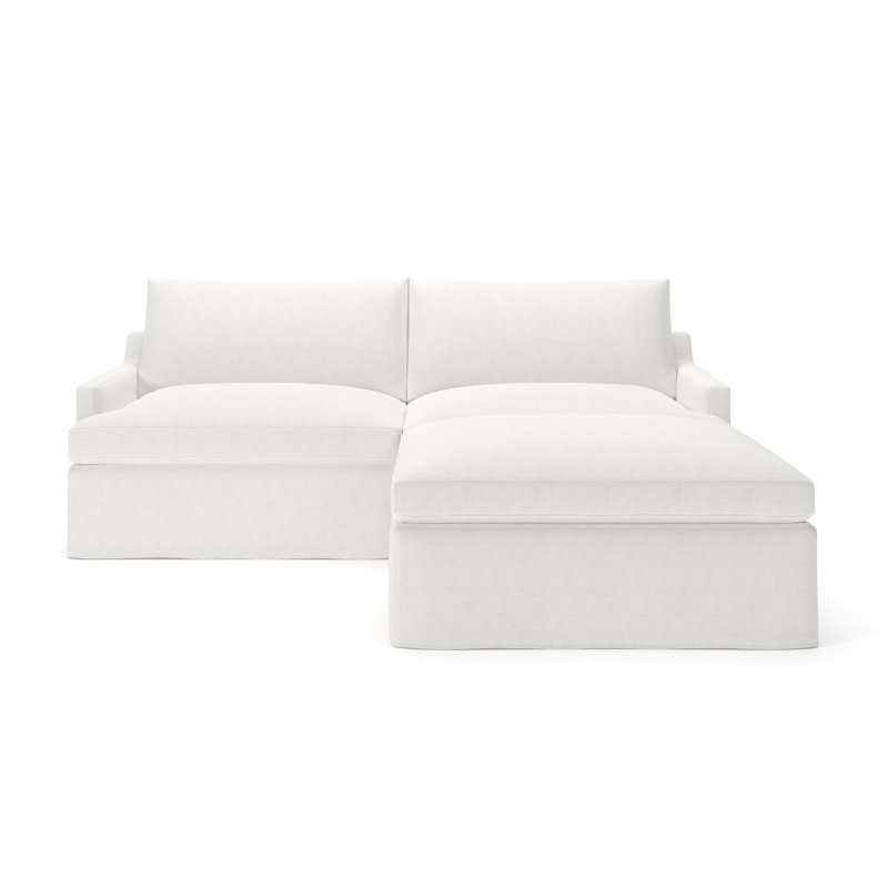 Wrenley 3-Piece Slipcovered Modular Sectional, Nomad Snow Crypton® Chenille