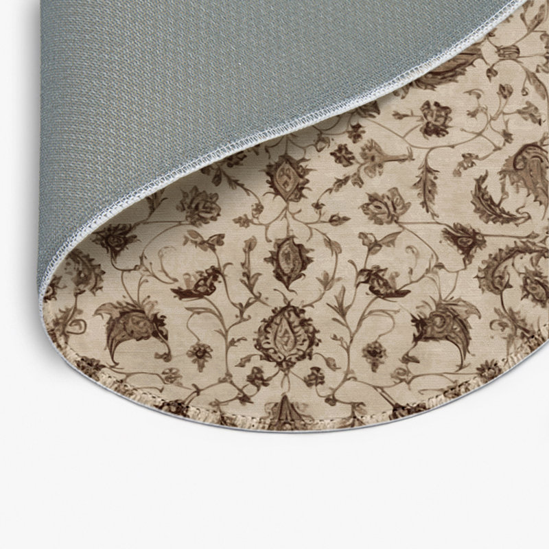 Persian Beige Indoor and Outdoor Area Rug, Round 5'