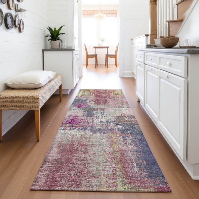 Premium Machine Washable Kumbhar AMF1354 Modern Rug, Runner 2'3" x 7'6"