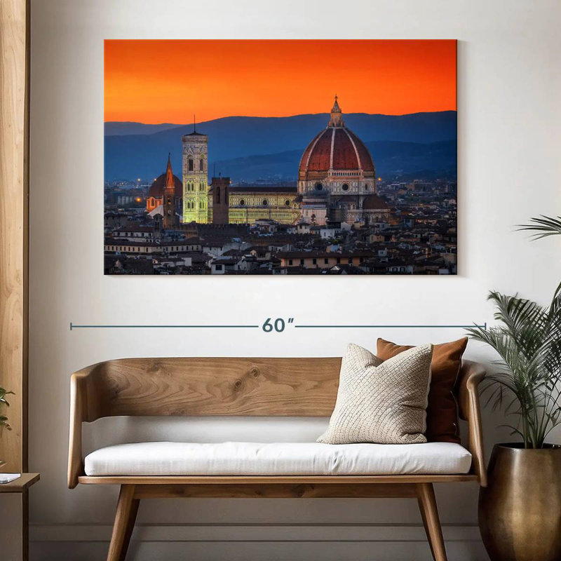 Cathédrale de Nicci Florence au crépuscule, H 34 po x l 51 po