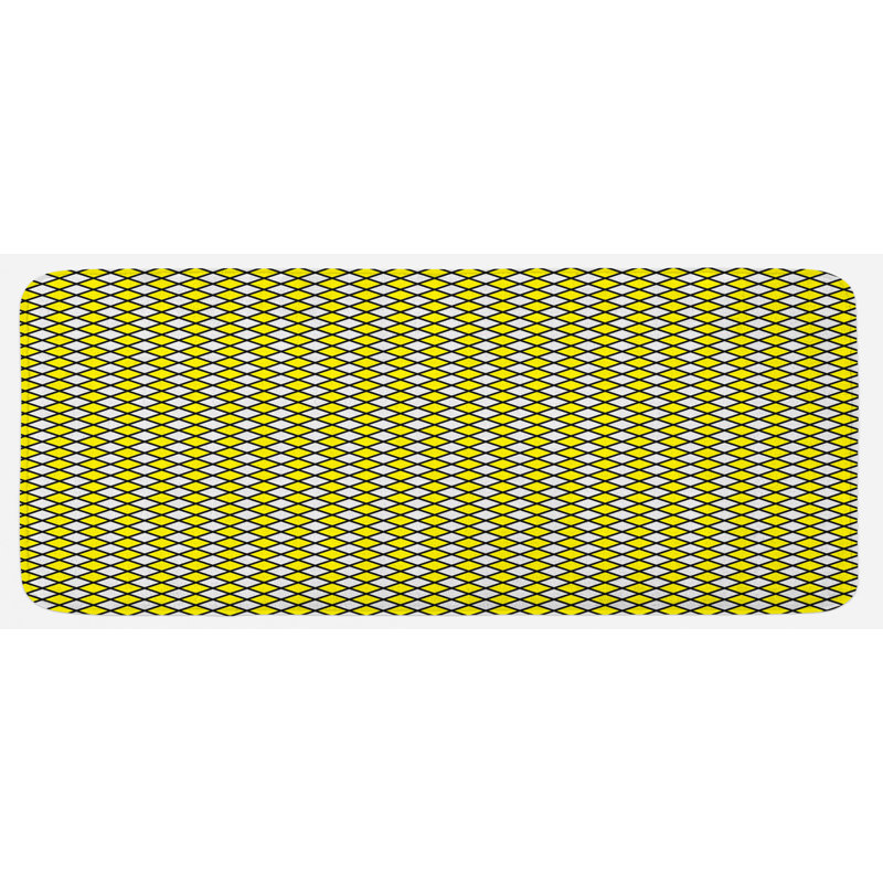 Tapis de cuisine à carreaux noirs à motif géométrique