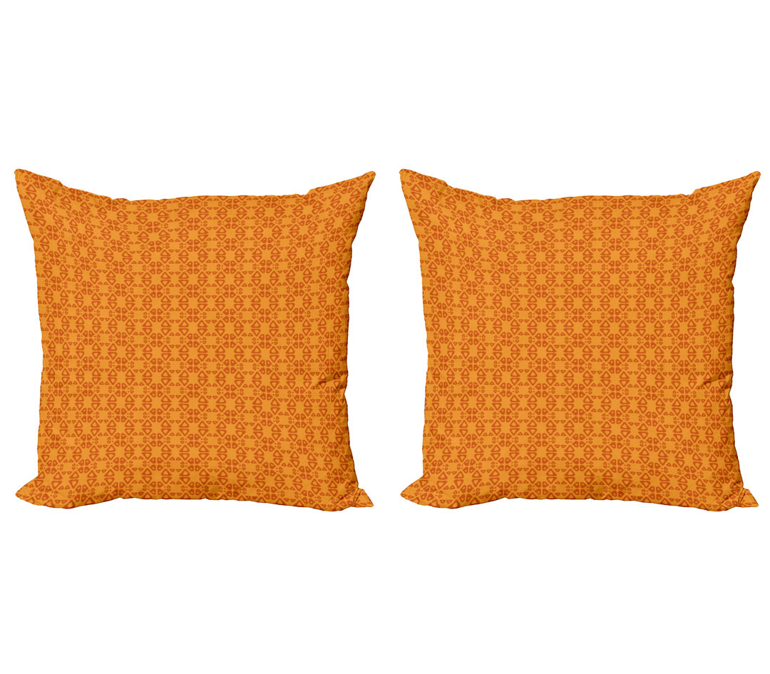 Dekokissen Kissenbezug, Tribal Inspired Triangles, Abstrakt, Marigold Burnt Orange