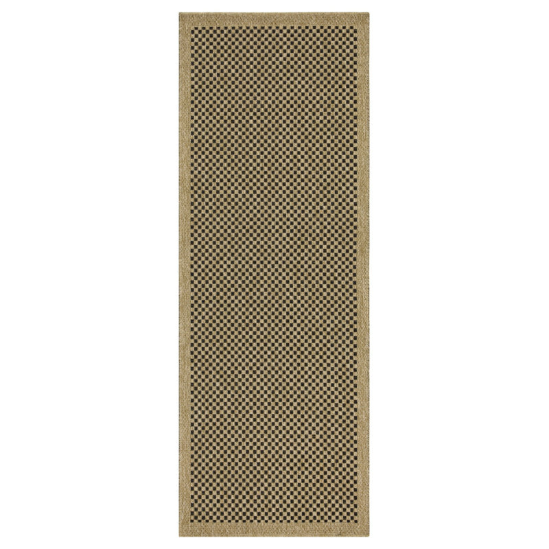 Outshine WF_NTL1003 Jute/Black 2'7" x 7'3" Indoor/Outdoor Area Rug, 2'7"x7'3"