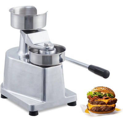 Machine à hamburger commerciale 3-en-1 avec presse-hamburger et machine à hamburger avec hamburger 4/5/6 pouces en acier inoxydable avec plateau de cuisson profond 1,4 po et 500 feuilles