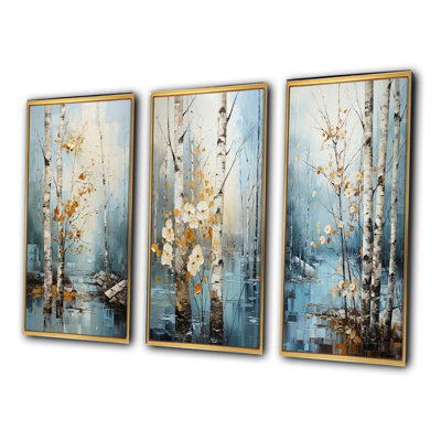 " Birch Woods Winter Whispers " 3 - Pieces