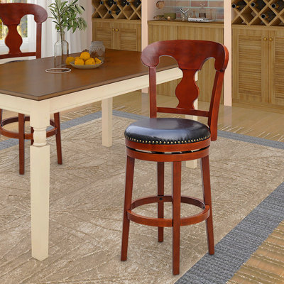 Tappen Swivel Upholstered Faux Leather Counter Stool