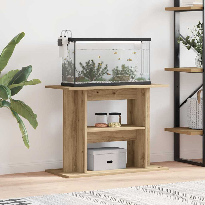 Cheryl Aquarium Stand, 60cm H x 80cm W x 35cm D, Oak Handcrafted
