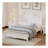 Full Size Wood Platform Bed Frame,Retro Style Platform Bed With Wooden Slat Support,White