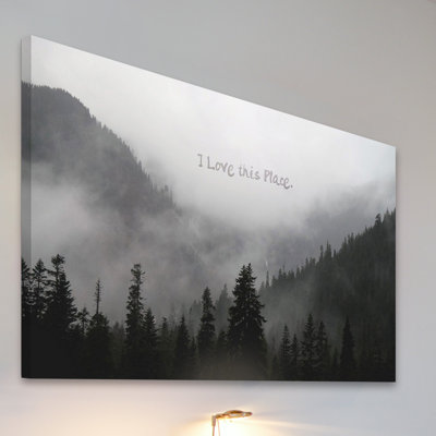 « i love this place text » par robin, reproduction d’art sur toile tendue