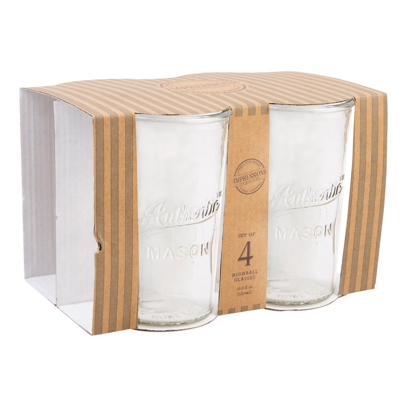 Set of 4 Authentic Mason 21oz Retroware Highball Glass