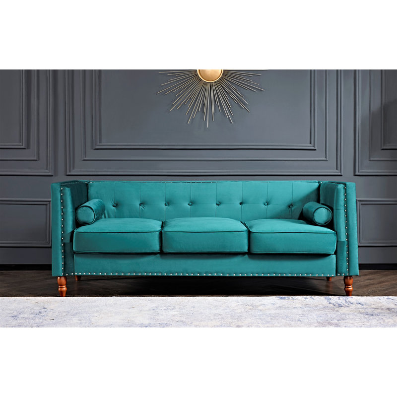 Kittleson 83'' Velvet Sofa, Green