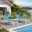 Outdoor Rust-Resistant Metal Chaise Lounge with Table-1571226082