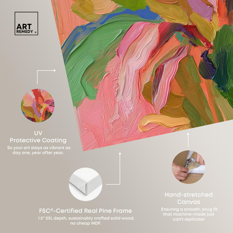Art Remedy, art tropical brillant sur toile, H 40 po x l 40 po, Toile tendue avec châssis