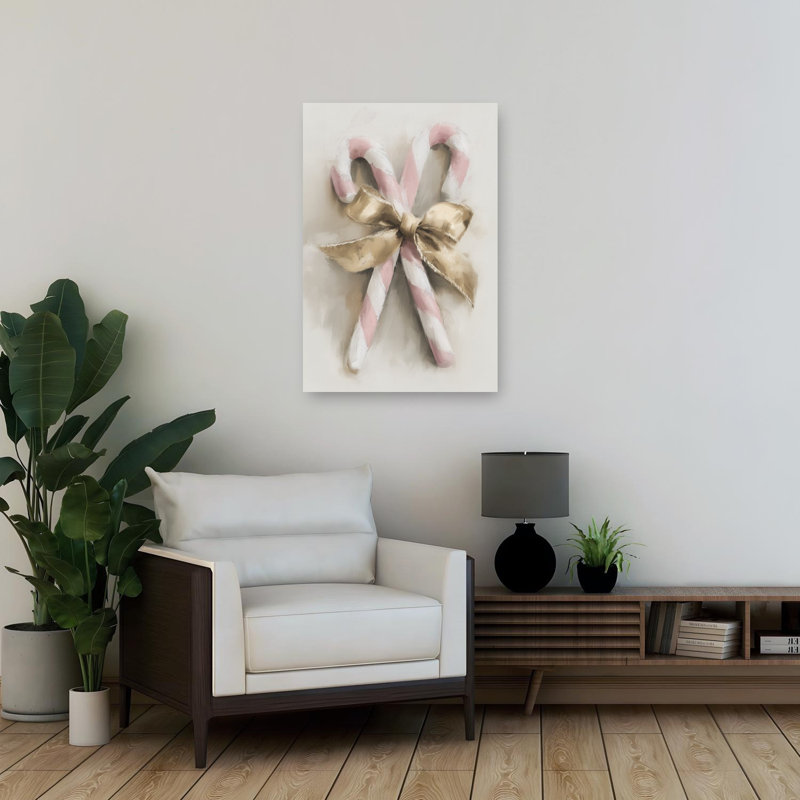 «Candy Cane», art mural contemporain abstrait, 36" H x 24" W