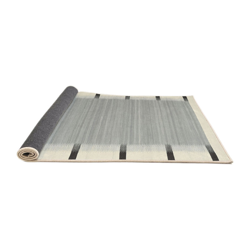Tapis abstrait beige / noir / gris, Rond 3 pi