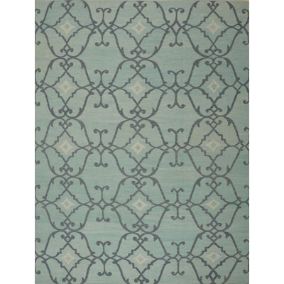 Tapis handwoven à tissage plat green area