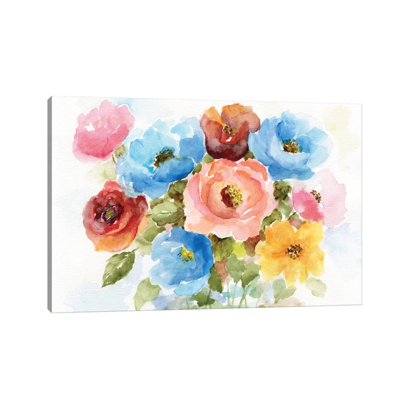 Colour Wheel Bouquet I by Nan - Wrapped Canvas Painting, 66.04cm H x 101.6cm W x 1.91cm D