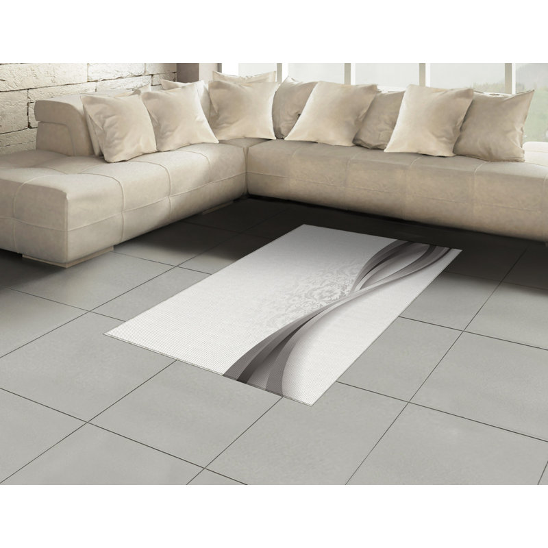 Gray High Density Long Fiber Poly Threads Decorative Area Rug Carpet, Rectangle 2'7" x 5'
