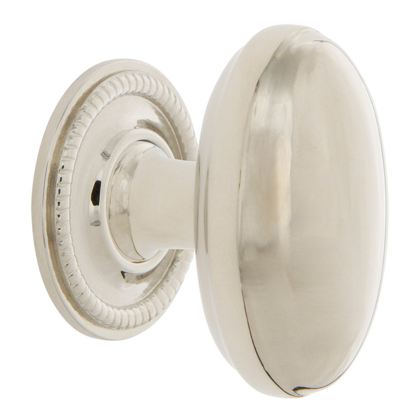 Homestead 1 3/4" Length Oval Knob, Polished Nickel