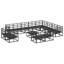  Garden Sofa Set With Cushion 13 Pcs Black Aluminium