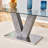 7-Piece Modern 71" Rectangular Tempered Glass Pedestal Dining Set with Faux Leather Cantilever Chairs-1270441462-1270660676-1270690280