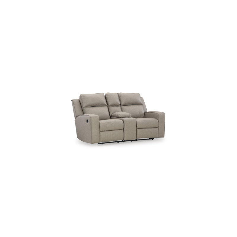 Diolinda Reclining Loveseat with Console, Gray