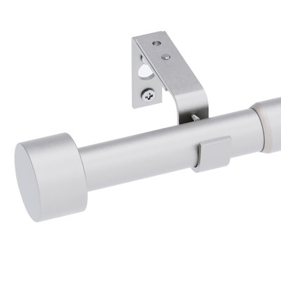 Lachina Arnel 1 Inch Window Curtain Rod with Aluminium Finials, Adjustable Heavy Duty Modern Drapery Pole for Outdoor/Indoor