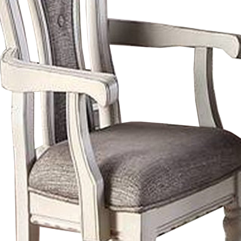 Tabatiere 19.5'' H Tufted Fabric Upholstered Armchair, Cream