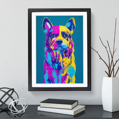 Colourful Dog No.2 Abstract - Single Picture Frame Painting
