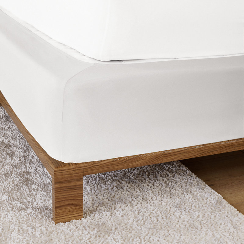 Housse de sommier enveloppante, Blanc, Grand lit